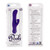 Posh Double Dancer Purple silicone vibrator with clitoral stimulator box front and back