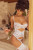 Mapale Two Piece Lace Set  White 8839 S/M