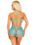 2 PC Strappy Lace Bra Top and Boyshorts  - Turquoise
