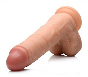 Strap U Real Thrust Thrusting and Vibrating Silicone Dildo with Remote Control from XR Brands