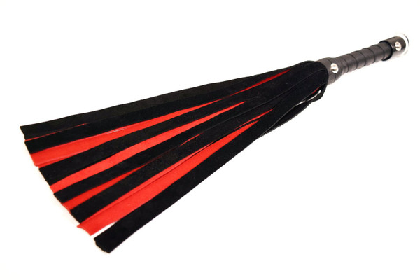 18" Deluxe Suede Flogger - Black on Red