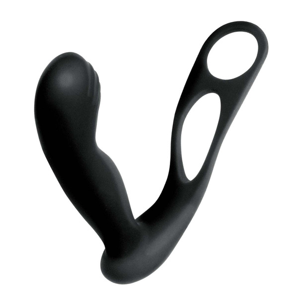 Butts Up Prostate Massager with Scrotum and Cock Ring Black