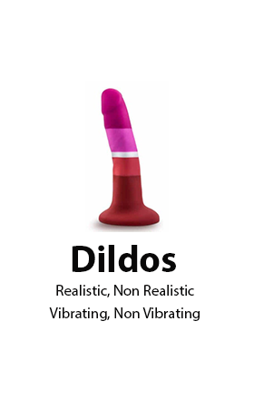 image of a multi colored dildo with caption reading Dildos