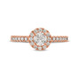 Bague de fiançailles Halo en diamant rond