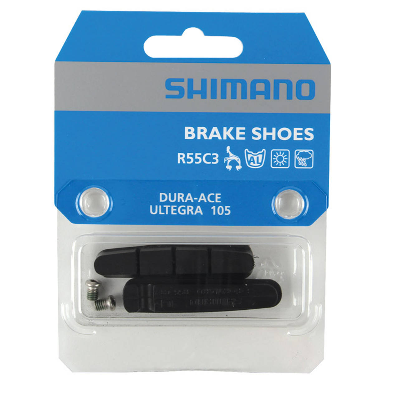 Shimano R55C3 Brake Shoes inserts and fixing bolts included