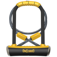 OnGuard Pitbull DT U-Lock w/ Cable, 114mm x 228mm (1219mm Cbl)
