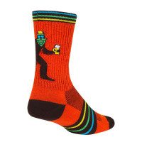 Sockguy Crew Brewfoot 6" Socks, 9-13, Orange-Green