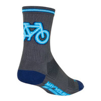 Sockguy Neon SGX6 Socks, 5-9, Gray NLS