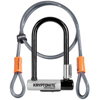 Kryptonite Kryptolok Mini-7 U-Lock w/ Flex Cable", 3.25"x7", 12.7