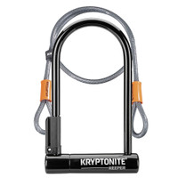 Kryptonite Keeper 12 Standard U-Lock w/ Flex Cable, 4"x8",  Black