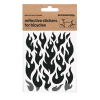 Bookman Visibility Reflective Stickers, Flames, Black