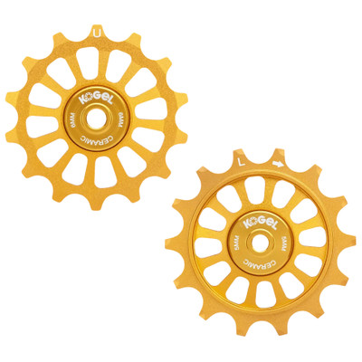 Kogel Bearings 14/14T Hybrid Ceramic Pulley Set SRAM 12, Cross, Gold