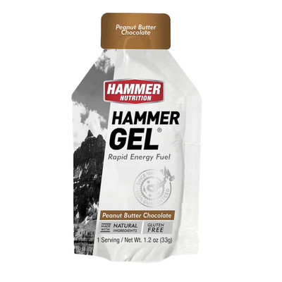 Hammer Nutrition Hammer Gel, Peanut Butter Chocolate, 24/Count