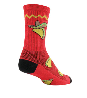 Sockguy Taco Tuesday Crew Socks, 9-13, Red
