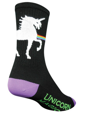 Sockguy Unicorn Express Crew Socks, 5-9, Black