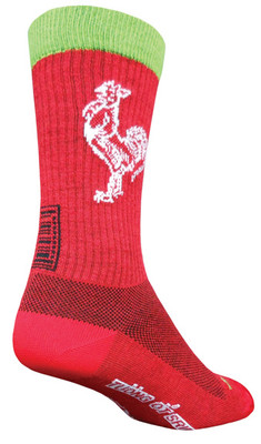 Sockguy Sriracha Wool Crew Socks, Red/Green NLS