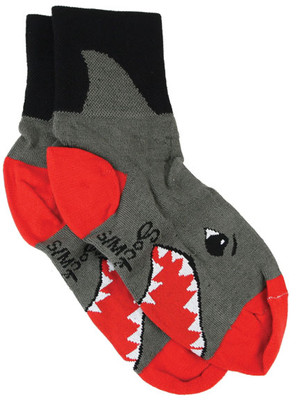 Sockguy Shark Socks, 5-9, Gray NLS