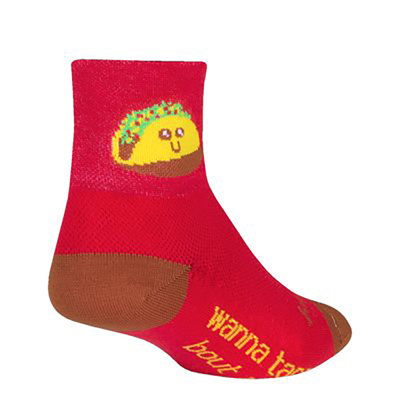 Sockguy Tacotherapy Socks 5-9, Red/Yellow