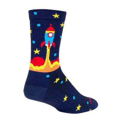 Sockguy Rocket Socket Crew 6" Socks, 5-9, Blue