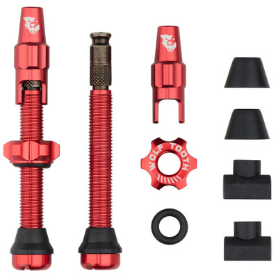 Wolf Tooth Components Tubeless Valve Stem Kit, Clik Valve, 44mm, Red