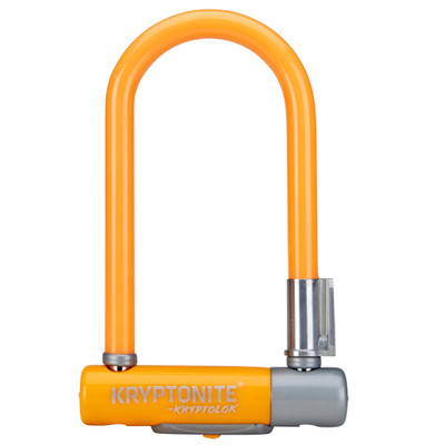 Kryptonite Kryptolok Mini-7 U-Lock", 3.25"x7", 12.7mm, Lt. Orange