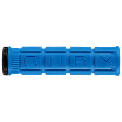 Oury V2 Single Sided Lock-On Grips, Deja Blue/Black Clamp