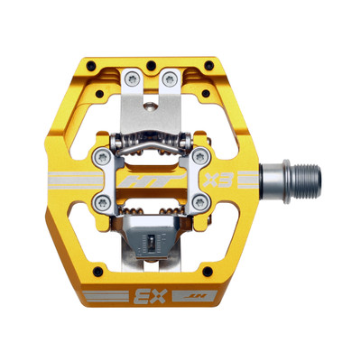 HT Pedals X3 Clipless Platform Pedals, CrMo - Gold