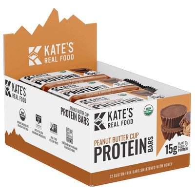 Kate's Real Food Protein Bar 2.2oz, 12/Box - Peanut Butter Cup