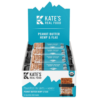 Kate's Real Food Energy Bar 2.2oz, 12/Box - Peanut Butter Hemp and Flax