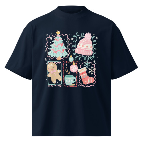 Unisex organic oversized high neck t-shirt Cute-christmas-tree-coquette Unisex organic oversized high neck t-shirt Cute-christmas-tree-coquette
