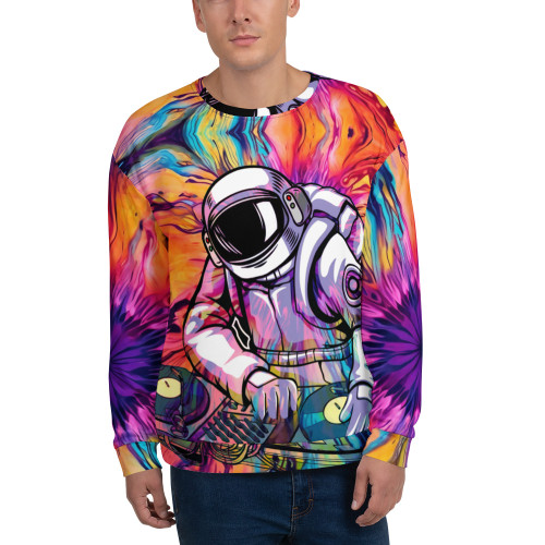 Unisex Sweatshirt Astronaut-DJ-Music-Psychedelic-Space Unisex Sweatshirt Astronaut-DJ-Music-Psychedelic-Space