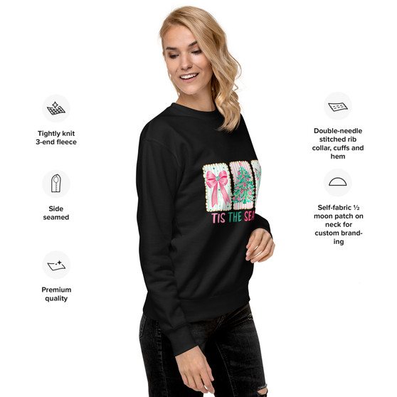 Unisex Premium Sweatshirt Blue-Pink-floral-preppy