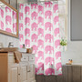 Shower curtain Elephant Design Floral Silhouette Art