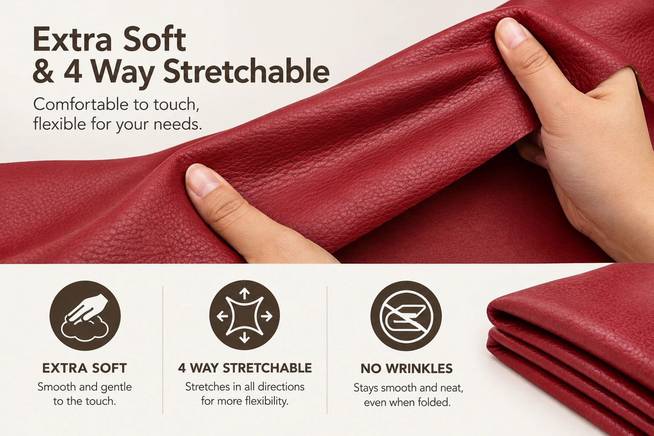 Extra soft and 4-way stretchable: smooth to the touch, stretches in all directions, no wrinkles even when folded