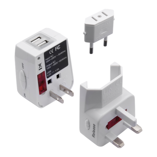 XGear World Travel Charger for 150 Countries with 2 USB ports XGear World Travel Charger for 150 Countries with 2 USB ports