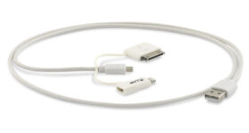 [12637] LMP 3-in-1 USB Cable, Lightning (8-pin), 30-Pin, Micro-USB, 1m  for most devices