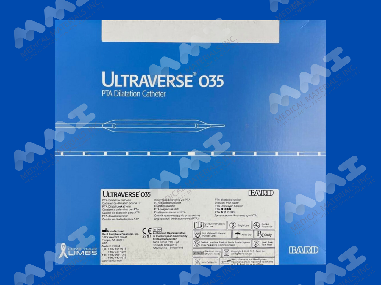 ULTRAVERSE 035 PTA Dilatation Catheter - 6Fr x 9mm x 20mm x 75cm