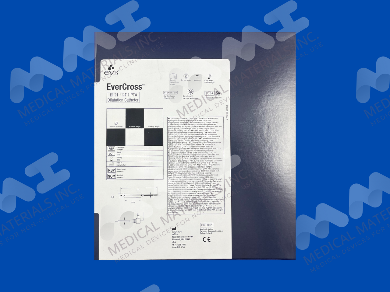 EverCross .035" OTW PTA Dilatation Catheter - 9mm x 30mm x 80cm
