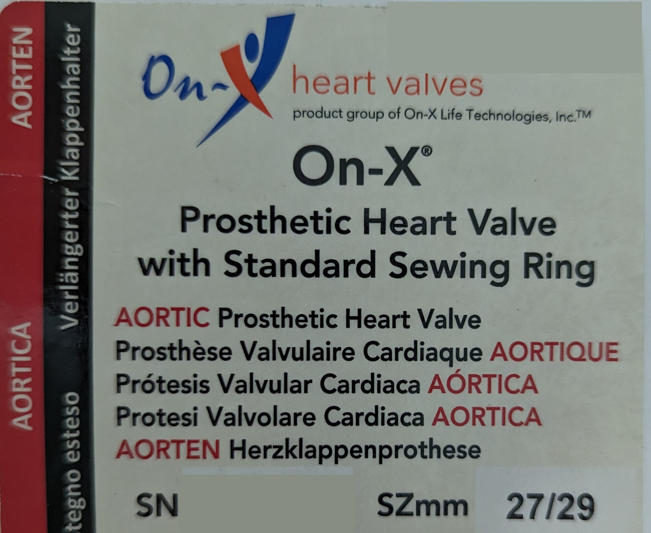 On-X Prosthetic Heart Valve with Standard Sewing Ring