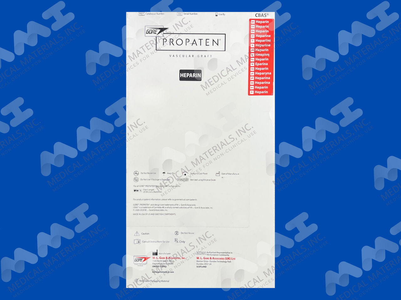 PROPATEN Vascular Graft - Thin Wall, Removable Ring - HEPARIN - 6mm x 50cm