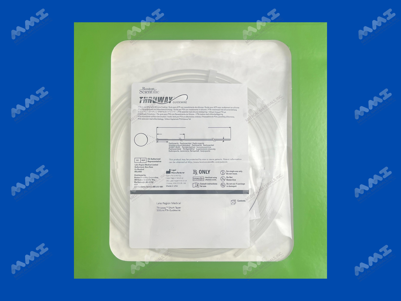 Thruway PTA Guidewire with Silicone Coating - Short Taper - Straight - .018" x 300cm - Non-Expired