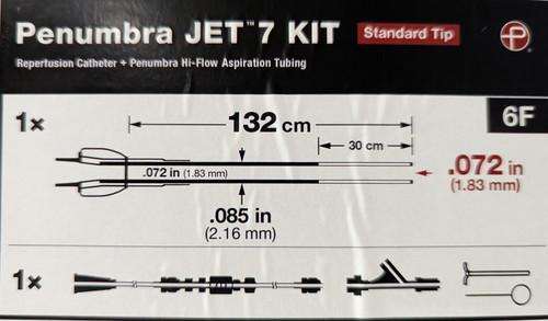 Penumbra JET 7 KIT - Reperfusion Catheter with Standard Tip + Hi-Flow Aspiration Tubing - 5MAXJET7BKIT