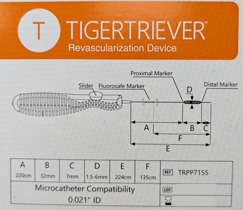 Rapid Medical TIGERTRIEVER Adjustable Clot Retriever - Revascularization Device - TRPP7155