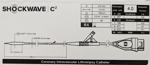 Shockwave Medical C2 Coronary Intravascular Lithotripsy Catheter - C2IVL4012