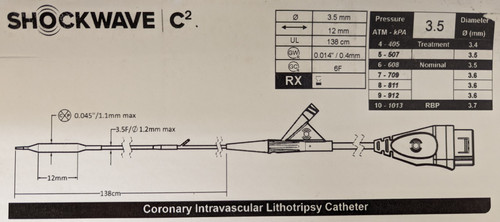 Shockwave Medical C2 Coronary Intravascular Lithotripsy Catheter - C2IVL3512