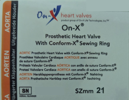 On-X Prosthetic Heart Valve with Conform-X Sewing Ring - Aortic - ONXACE-21