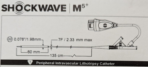 Shockwave Medical M5+ Peripheral Intravascular Lithotripsy Catheter & Cable Sleeve - M5PIVL7060