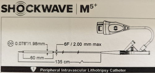 Shockwave Medical M5+ Peripheral Intravascular Lithotripsy Catheter & Cable Sleeve - M5PIVL4560