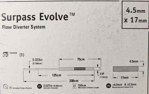 Stryker Neurovascular Surpass Evolve Flow Diverter System - FDS45017