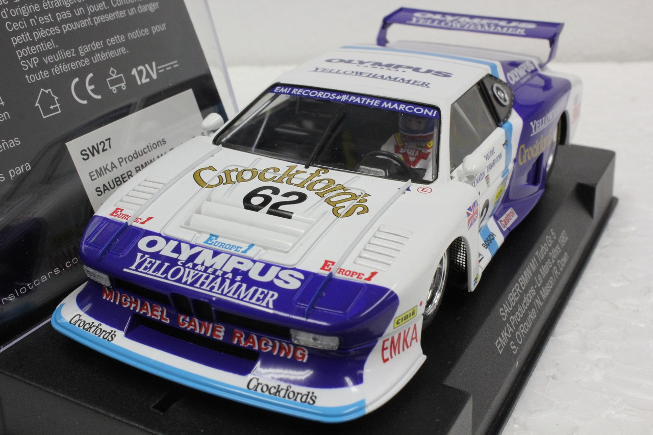 SW27 Racer Sideways Sauber BMW M1 Turbo Group 5 EMKA Productions Le Mans  24hrs 1982 #62 S. O'Rourke/N. Mason/R. Down 1:32 Slot Car